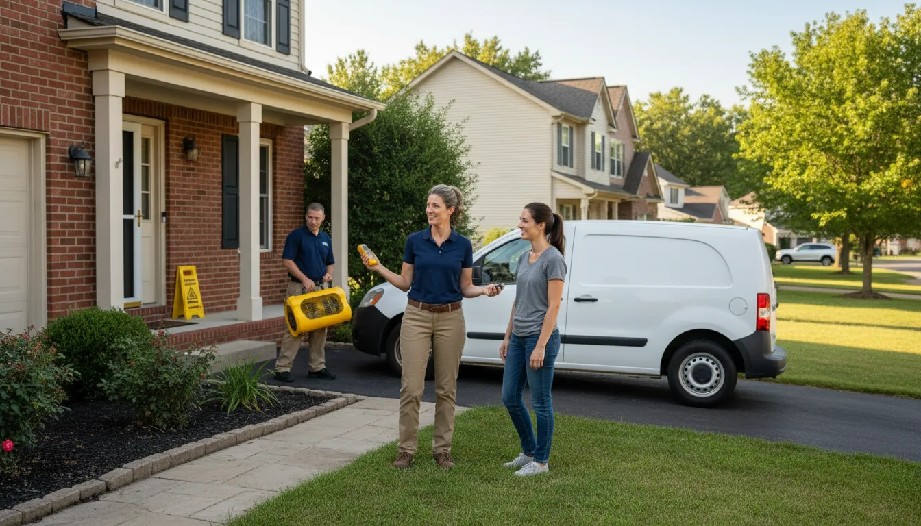Residential water damage restoration in Morris, IL